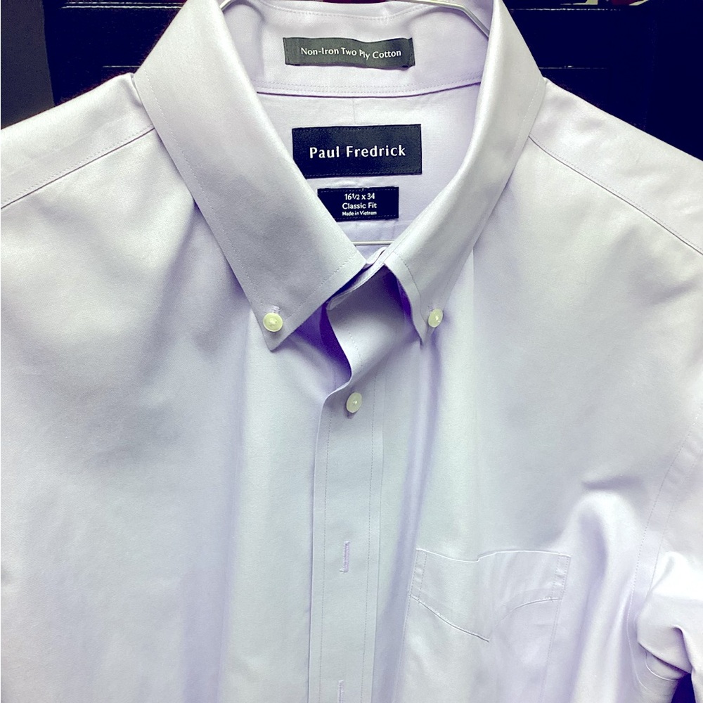 Paul Fredrick Men's Light Purple Dress Shirt. Worn and laundered once.